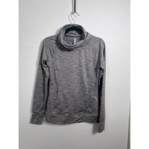 Kyodan Outdoor Cowl Neck Pullover‎ Women Small Gray Space Dye Thumbhole Sporty